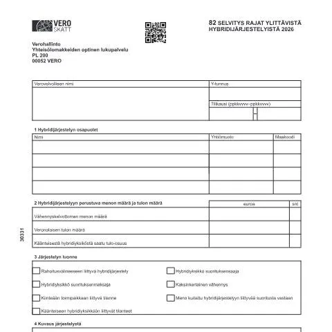 Document preview: Hybridijärjestelyiden selvitys ja sen rooli verotuksessa — Verot & verotus (CERFA n°Vero 3033)