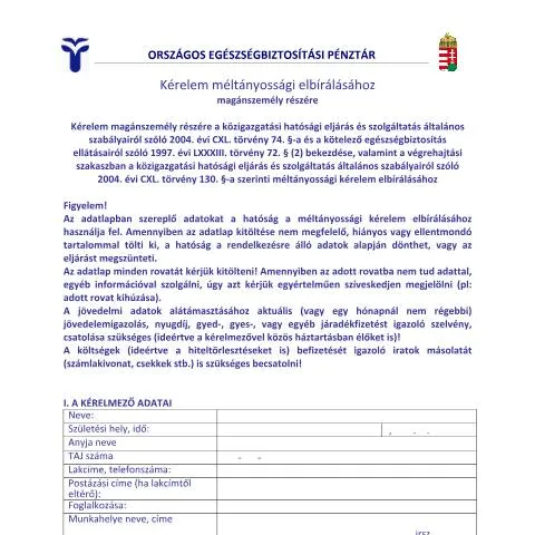 Document preview: Kézi kitöltés a méltányossági kérelemhez — Egészség (CERFA n°MT.75.K)