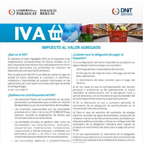 Vista previa del documento Presentación del formulario IVA Cartilla 6.08.24 en Paraguay — Impuestos
