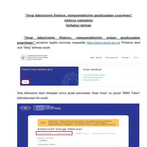 Document preview: Onlayn Qeydiyyatdan Çıxarma Prosesinin İcrası — Vergilər & maliyyə