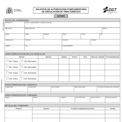 Vista previa del documento Todo sobre el Modelo 21 de la DGT para trenes turísticos — Trámites administrativos (CERFA n°21)
