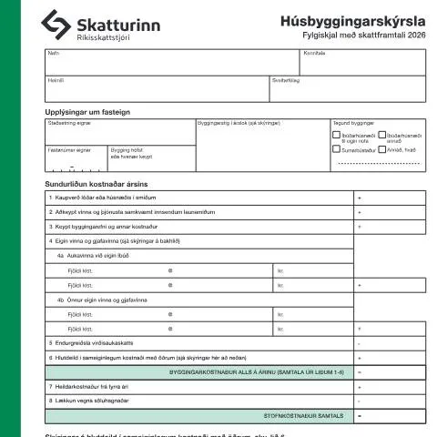 Document preview: Hvað er Húsbyggingarskýrsla RSK 3.03? — Skattar & fjármál (CERFA n°RSK 3.03)
