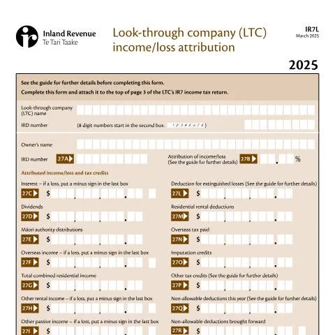 Document preview: Understanding the IR7L 2025 Form for LTCs — Taxes (CERFA n°IR7L)