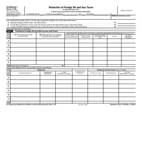 Document preview: Understanding IRS Form 1118S1 for Foreign Income Tax Credits — Taxes (CERFA n°1118S1)