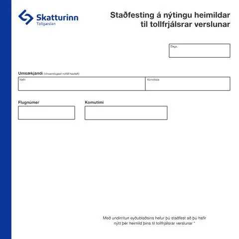 Document preview: Leiðbeiningar um tollfrjálsa verslun RSK 23.03 — Stjórnsýsla (CERFA n°RSK 23.03)
