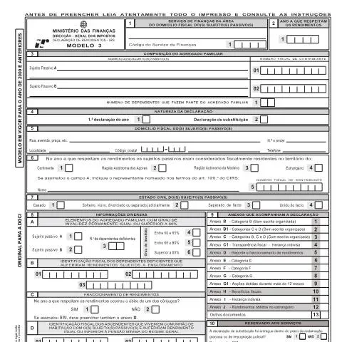 Pré-visualização do documento Importância da Declaração Mod. 3 no IRS em Portugal — Impostos (CERFA n°Modelo 3)