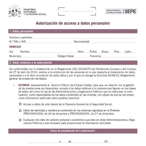 Vista previa del documento Acceso Seguro a Datos Personales en el SEPE — Trámites administrativos