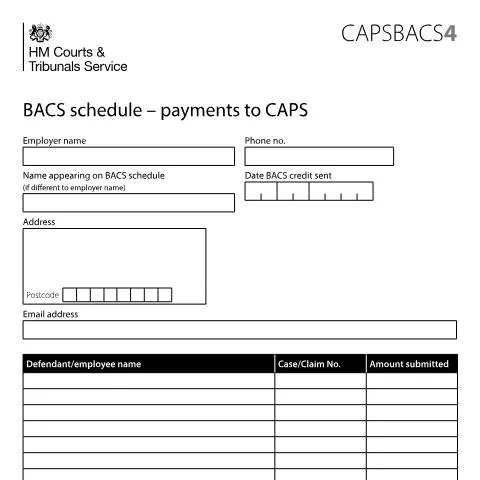 Document preview: Why Form CAPSBACS4 is Vital for Your Court Payments — Legal & justice