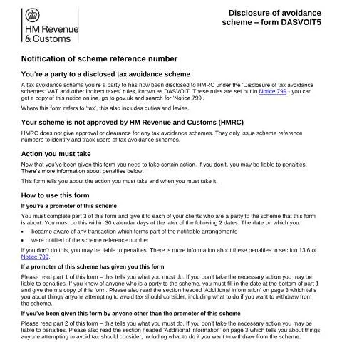 Document preview: Navigating the DASVOIT5 Form for Tax Avoidance — Taxes
