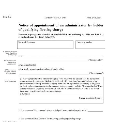 Document preview: Understanding Form 2.6B for Administrators in Scotland — Government & admin