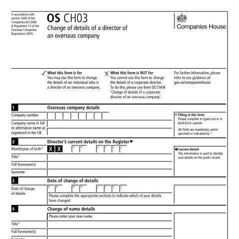 Document preview: How to Change Director Information for Overseas Companies in the UK — Business