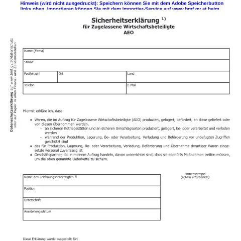 Dokumentvorschau: Wichtigkeit der Za251 Sicherheitserklärung für AEO — Behörden & Verwaltung (CERFA n°Za251)