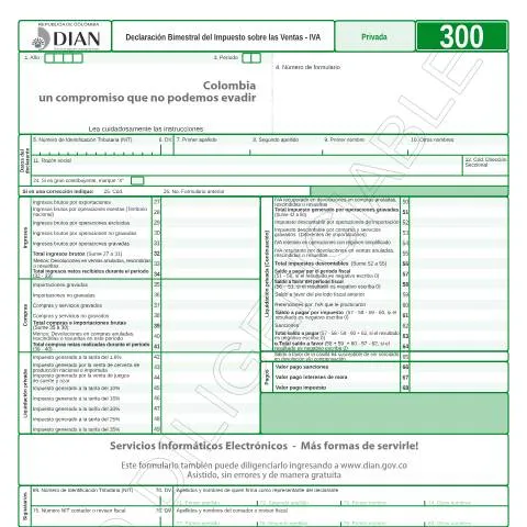Vista previa del documento Importancia de la Declaración Bimestral del IVA en Colombia — Impuestos (CERFA n°F300-2011)