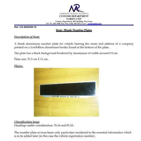 Document preview: A Comprehensive Overview of Blank Number Plates Classification — Government & admin (Number_Plates)