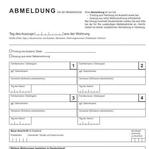 Dokumentvorschau: Wichtige Informationen zur Abmeldung bei der Meldebehörde — Behörden & Verwaltung (6700-14)