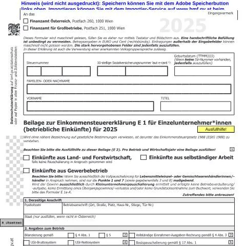 Dokumentvorschau: Wichtige Informationen zum E1a Formular für 2025 — Steuern (CERFA n°E1a)