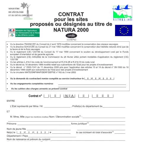 Aperçu du document Comprendre les contrats Natura 2000 pour propriétaires fonciers — Démarches administratives (CERFA n°12146*02)