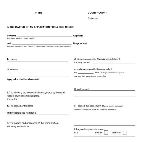 Document preview: How to Apply for Consumer Credit Time Orders Using Form N440 — Legal & justice