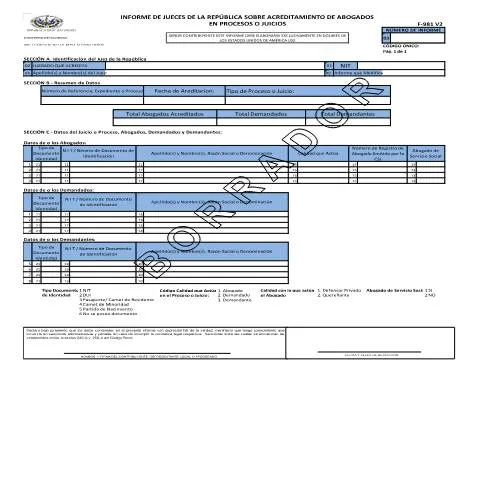 Vista previa del documento Formulario F-981-V2: Clave en la Administración Judicial — Impuestos (CERFA n°F-981-V2)