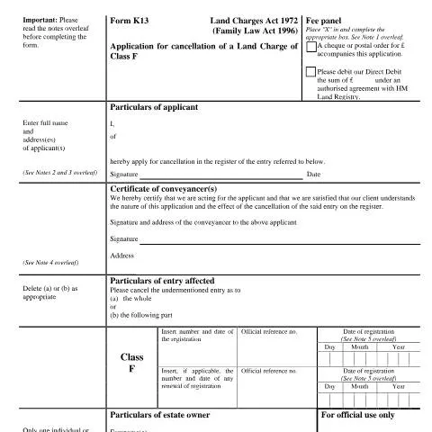 Document preview: A Guide to Canceling Class F Land Charges — Property & real estate