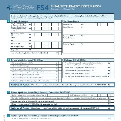 Document preview: Mastering the mtca-fs4 Form for Social Security in Malta — Taxes (CERFA n°mtca-fs4)