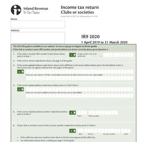 Document preview: Understanding the IR9 Form for Clubs and Societies — Taxes (CERFA n°IR9)