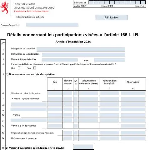 Aperçu du document Comprendre l'Annexe 506 A et ses implications fiscales — Démarches administratives (CERFA n°506 A)