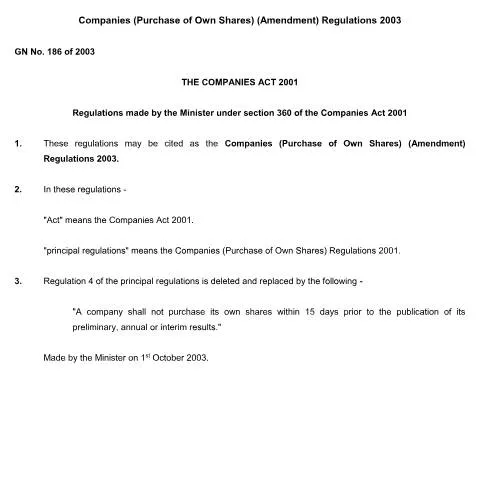 Document preview: Navigating GN. 186 of 2003: Essential Guidelines for Companies — Government & admin (GN.-186-of-2003)