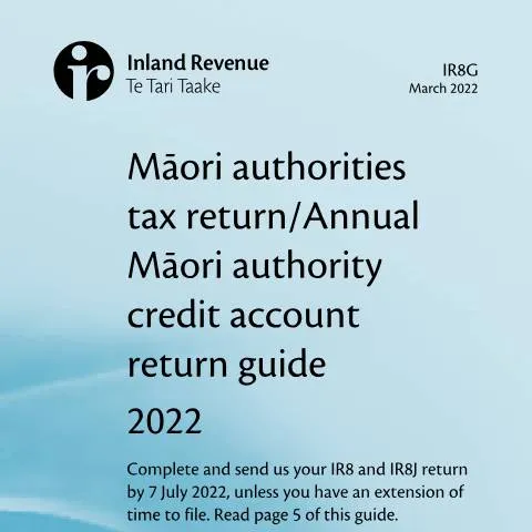 Document preview: Understanding the Māori Authorities' Tax Return Guide IR8G — Taxes (CERFA n°IR8G)