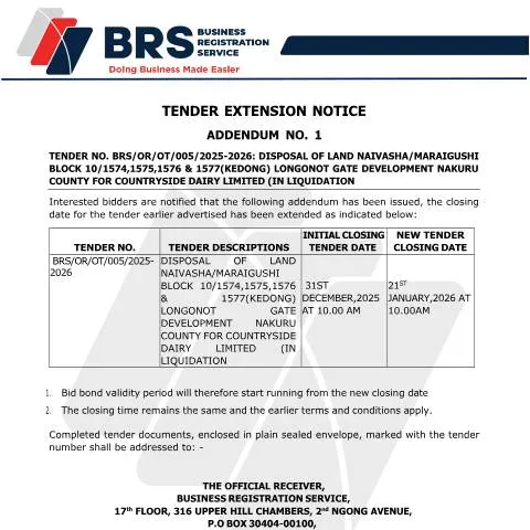 Document preview: Key Insights on ADDENDUM 1 FOR EXTENSION (3) in Tenders — Government & admin (CERFA n°ADDENDUM-1-FOR-EXTENTION-3)